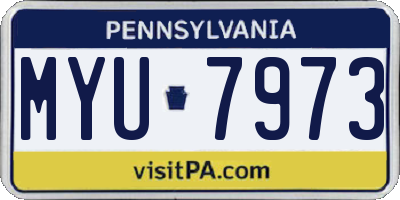 PA license plate MYU7973