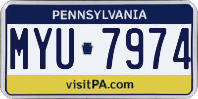 PA license plate MYU7974