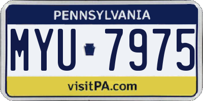 PA license plate MYU7975