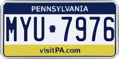 PA license plate MYU7976