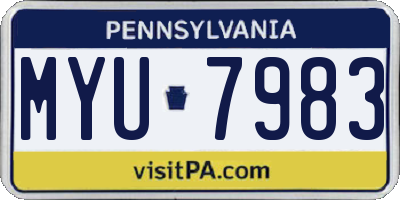 PA license plate MYU7983