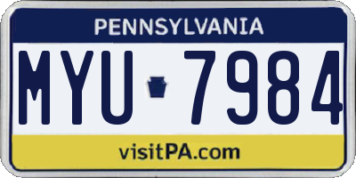 PA license plate MYU7984