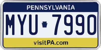 PA license plate MYU7990