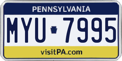 PA license plate MYU7995