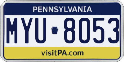 PA license plate MYU8053