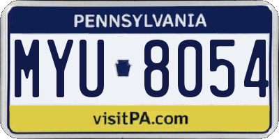 PA license plate MYU8054