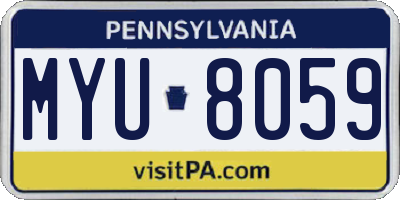 PA license plate MYU8059