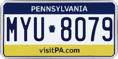 PA license plate MYU8079