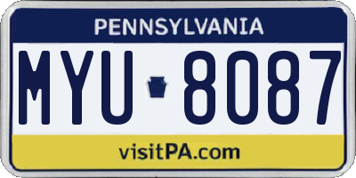 PA license plate MYU8087