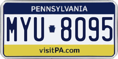 PA license plate MYU8095