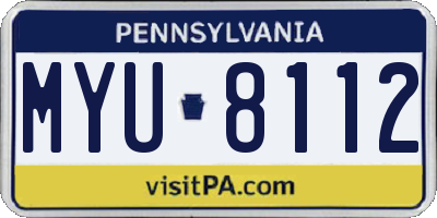 PA license plate MYU8112