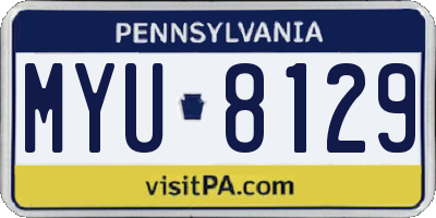 PA license plate MYU8129