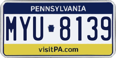 PA license plate MYU8139