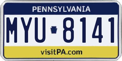 PA license plate MYU8141