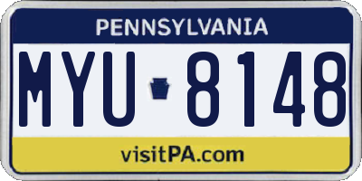 PA license plate MYU8148