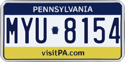 PA license plate MYU8154