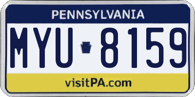 PA license plate MYU8159