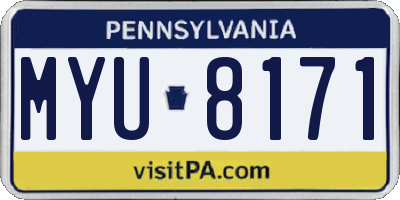 PA license plate MYU8171