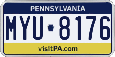 PA license plate MYU8176