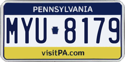 PA license plate MYU8179