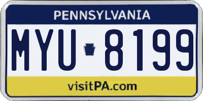 PA license plate MYU8199