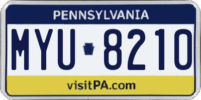PA license plate MYU8210
