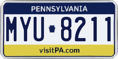PA license plate MYU8211