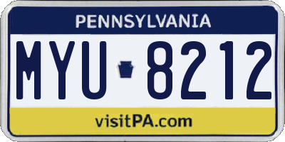 PA license plate MYU8212