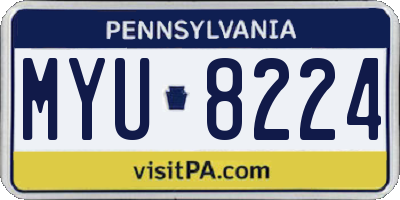PA license plate MYU8224