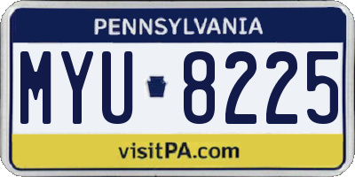 PA license plate MYU8225