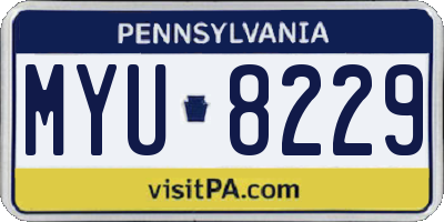 PA license plate MYU8229