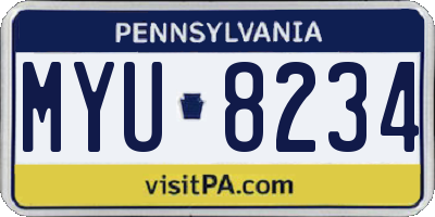 PA license plate MYU8234