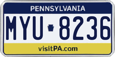 PA license plate MYU8236