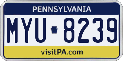 PA license plate MYU8239