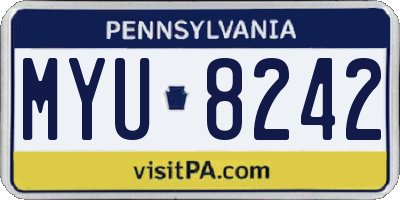 PA license plate MYU8242