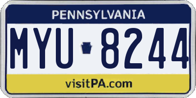 PA license plate MYU8244