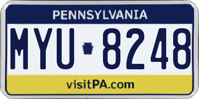 PA license plate MYU8248