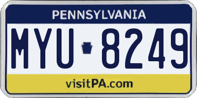 PA license plate MYU8249