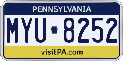 PA license plate MYU8252