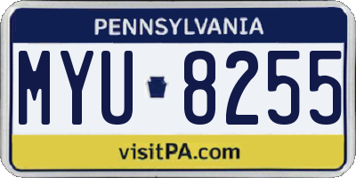 PA license plate MYU8255