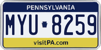 PA license plate MYU8259