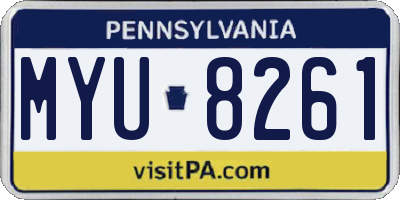 PA license plate MYU8261