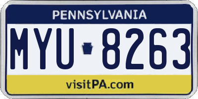 PA license plate MYU8263