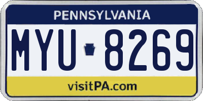 PA license plate MYU8269