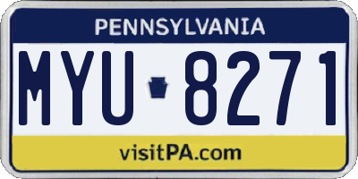 PA license plate MYU8271
