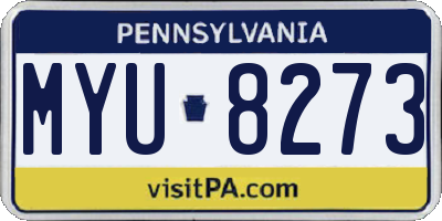 PA license plate MYU8273