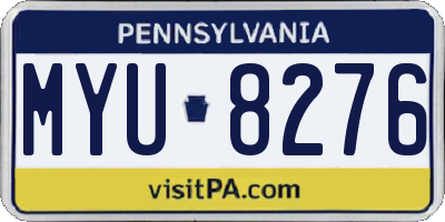 PA license plate MYU8276