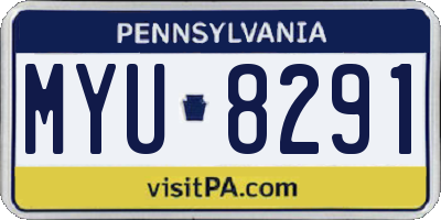 PA license plate MYU8291