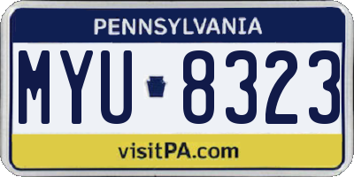 PA license plate MYU8323