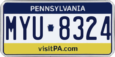 PA license plate MYU8324